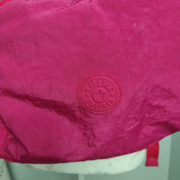 Kipling Ridge 16in Hot Pink Backpack Crinkle Nylon Bookbag Large Gorilla Travel - Picture 4 of 7